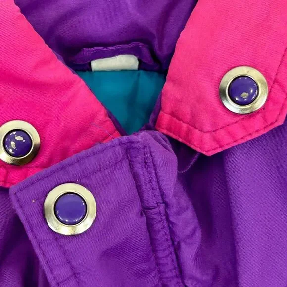Vintage 90s Steep Slopes Ski Snow Jacket Mens L Large Skier Skiing Purple
